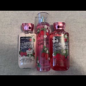 BATH AND BODY WORKS strawberry pound cake set! 🍓 🎂